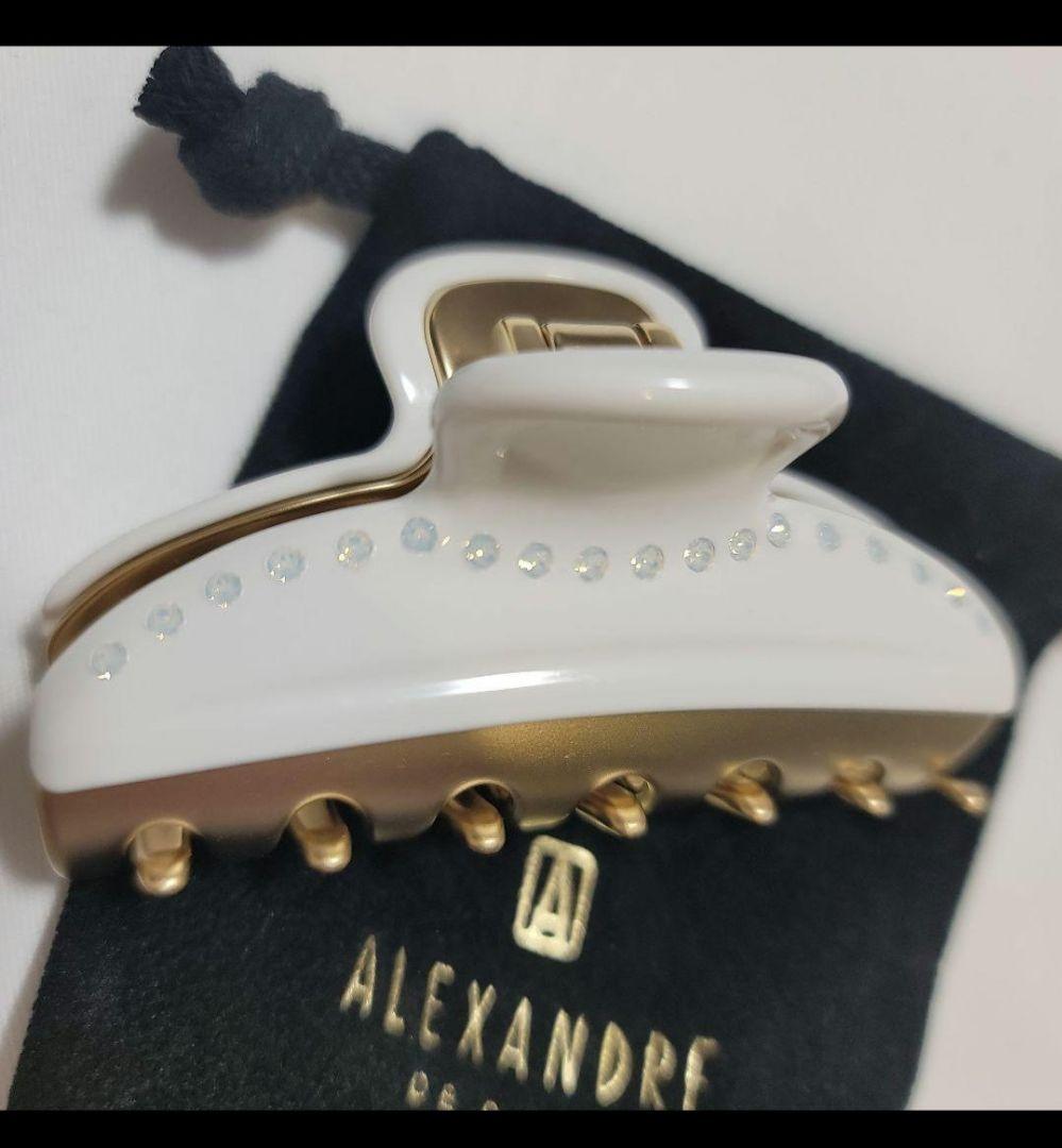 未使用 アレクサンドルドゥパリ ヘアクリップ M ホワイト