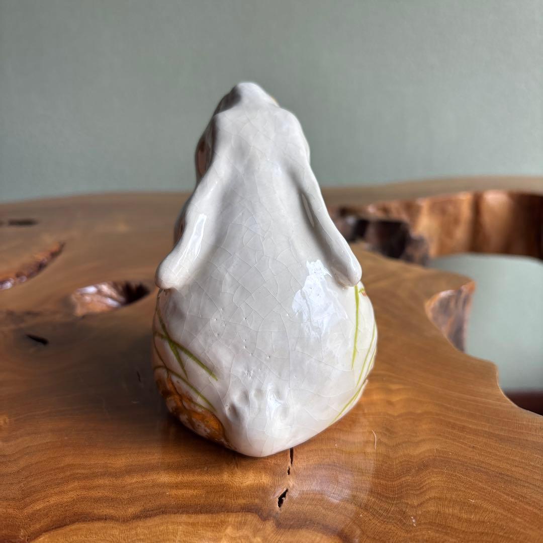 六兵衛窯 卯年 「はな兎」干支置物 清水焼 陶芸 たち吉 共箱