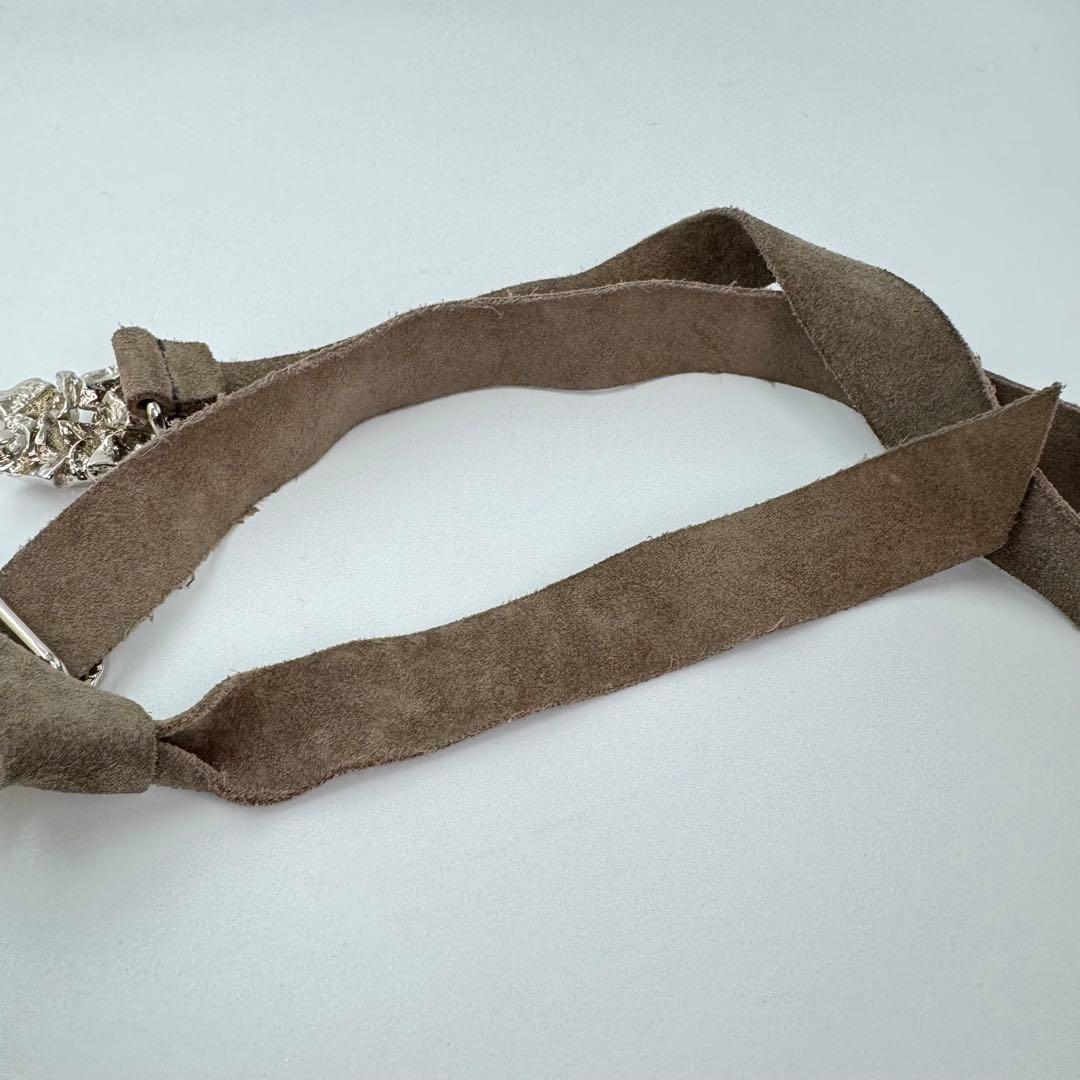 【希少】yves saint laurent ベルト　スエード　シルバー