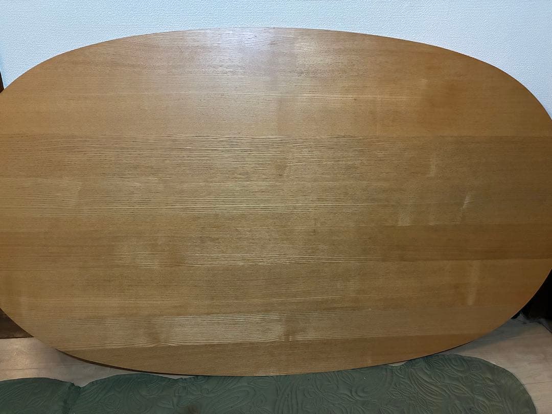 楽　ナチュラル木製楕円形こたつ　デニム布団セット