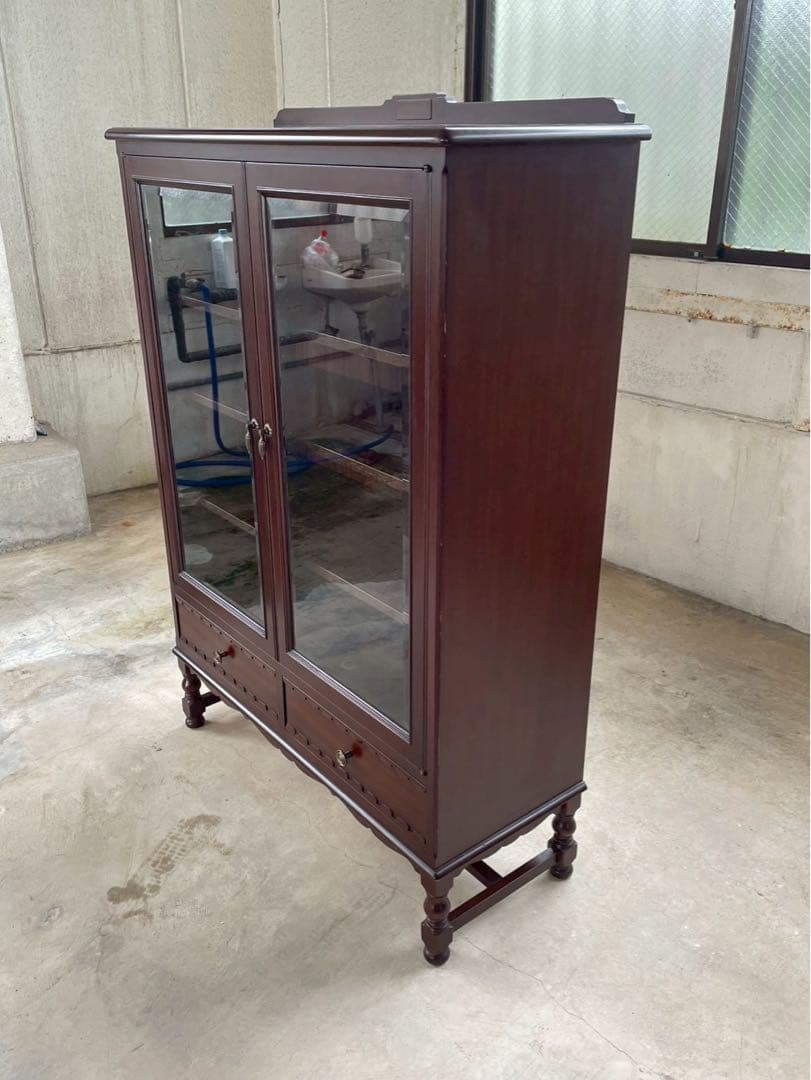 美品　英国　イギリス　アンティーク　キャビネット　キュリオケース　店舗　棚