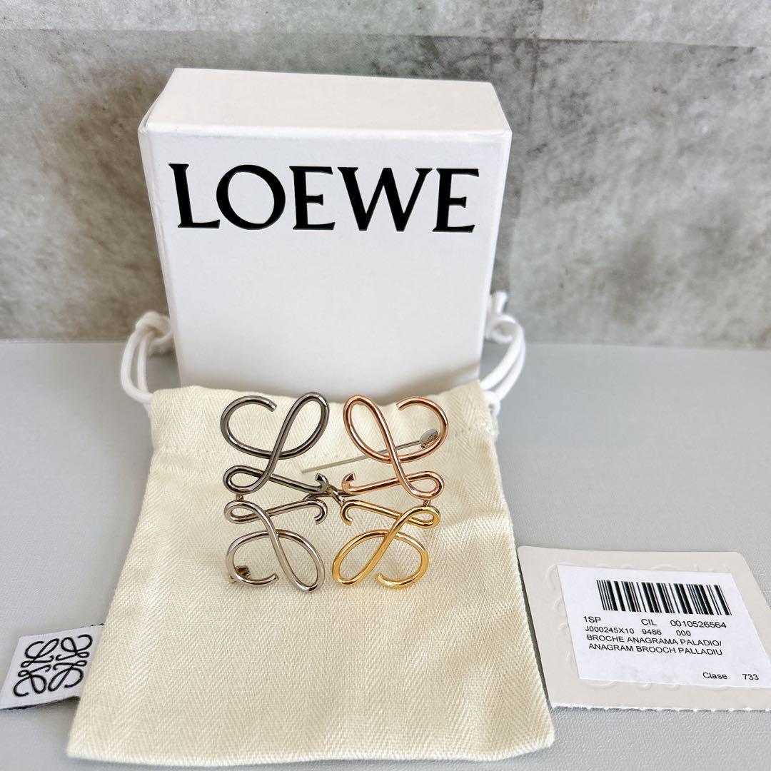 【LOEWE】 ロエベ アナグラム/ブローチ/マルチカラー/シルバー ゴールド