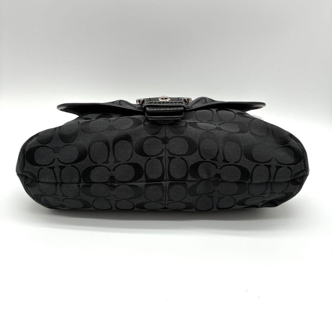 極美品 COACH コーチ ショルダーバッグ シグネチャー F17093 黒