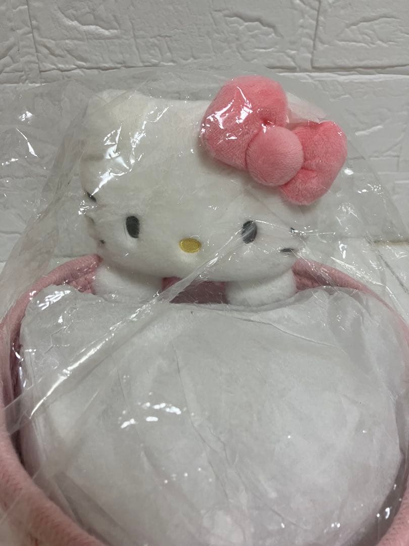 激レア❣️ハローキティ　マスコット付きロープバスケット　Mサイズ　収納ボックス