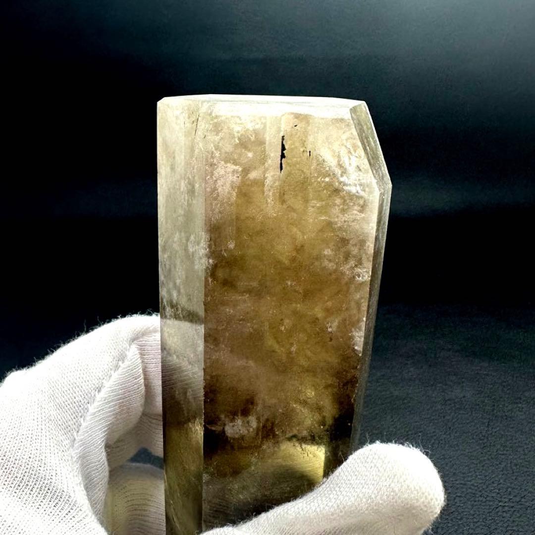 絶品☆レインボー魔除スモーキーシトリン六角柱☆ファントム パワーストーンA915