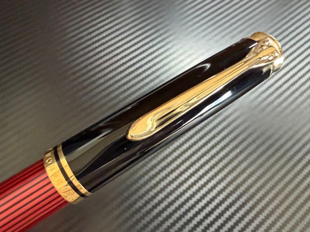 未使用に近い ペリカン スーベレーン M800 赤縞 M 中字 万年筆