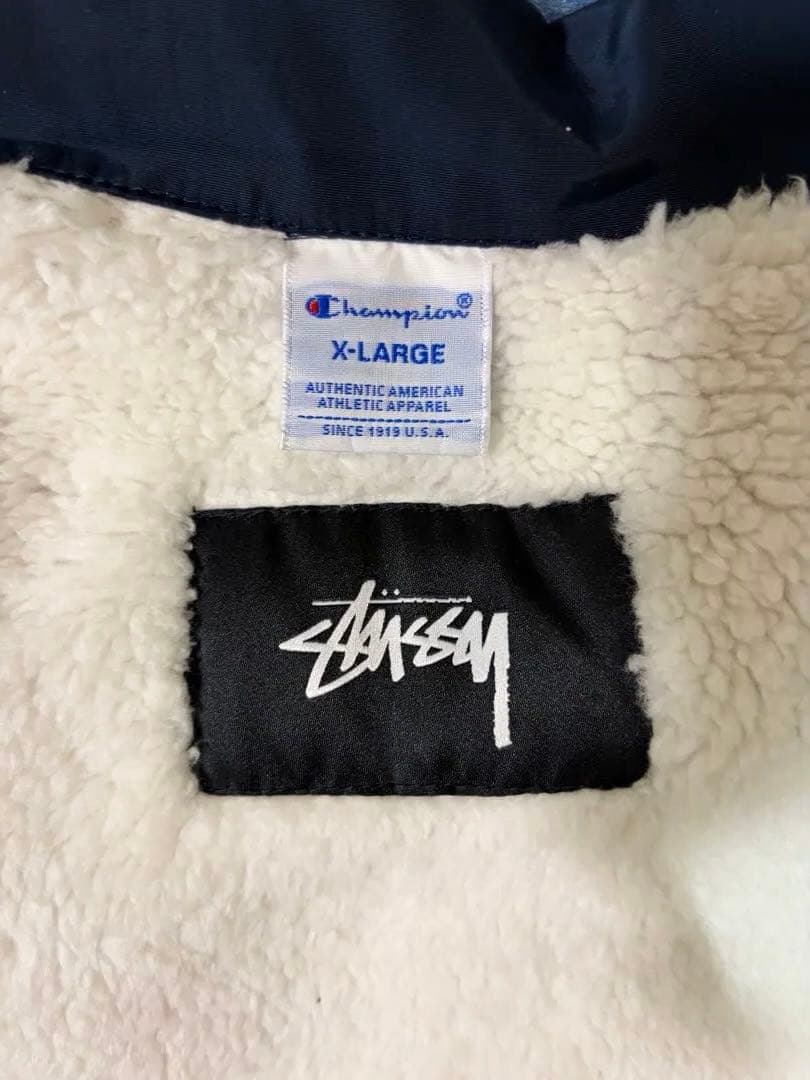 ヤ*ス様 STUSSY チャンピオン　別注　コーチジャケット ネイビー 裏ボア