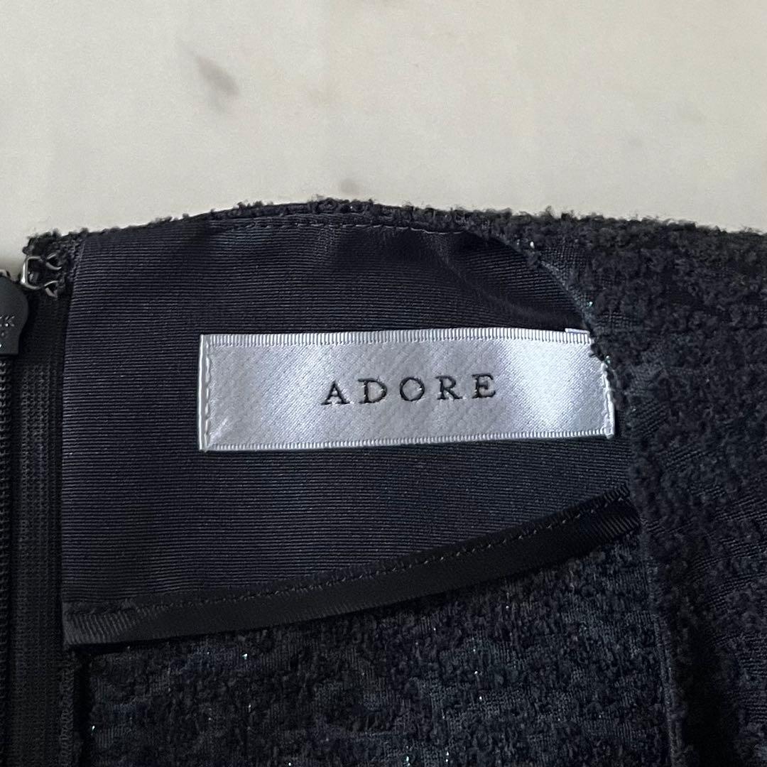 定価3,9万♪美品 アドーア ラメブークレブラウス 38 ブラック 黒 日本製