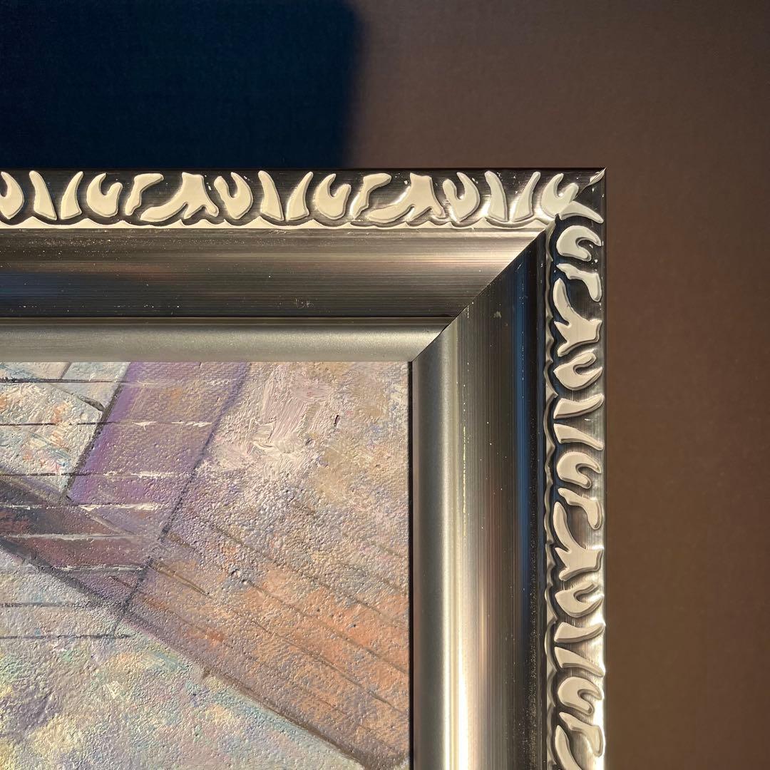 ★秀作★ 手書き油絵 クロード・モネ サン・ラザール駅 額付 絵画 油彩画