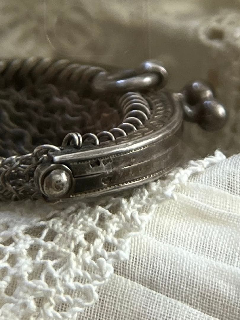 ◆SALE◆フランスアンティーク超美品シルバーメッシュパース銀刻印1900