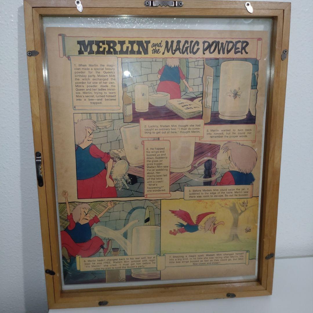 白雪姫 7人のこびと レトロ フレーム 1973 ディズニーランドマガジン 額縁