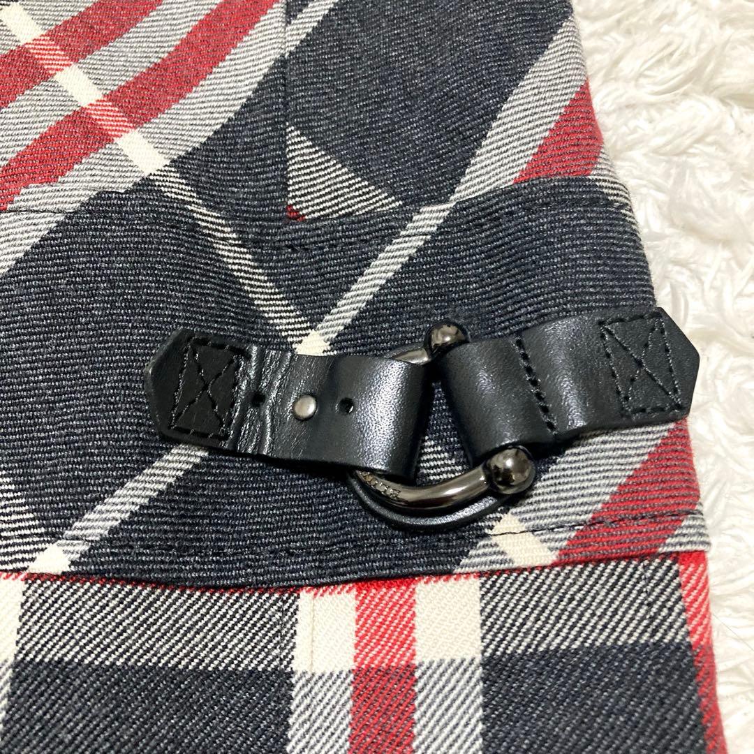 極美品♡ バーバリーブルーレーベル チェックワンピース ベルト プリーツ 36