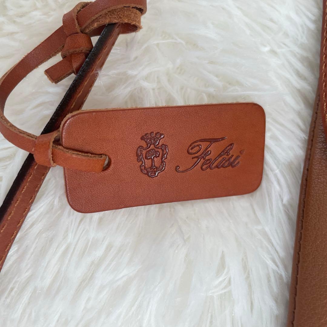 新品 フェリージ サコッシュ ショルダーバッグ レザー ブラウン 本革 ポーチ