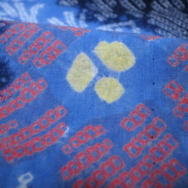 浴衣 本場有松鳴海絞り 単衣 夏物 木綿 綿 裄66.5 Ｍ 中古 sn1781