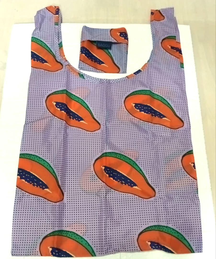 美品【BAGGU】ブルー パパイヤ スタンダード Blue Papaya バグー