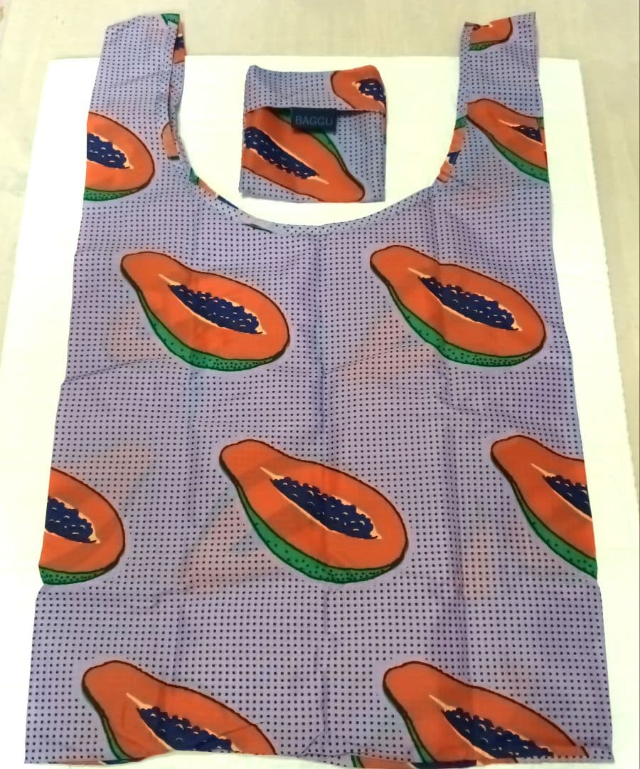 美品【BAGGU】ブルー パパイヤ スタンダード Blue Papaya バグー