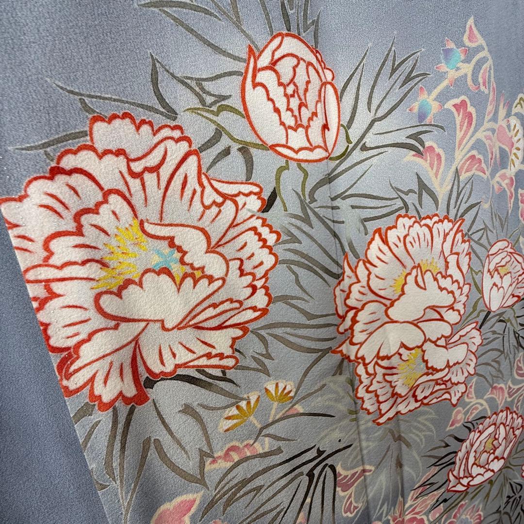超美品　色留袖　本加賀友禅　松井眞夫　作家物　落款　正絹　袷　160 グレー