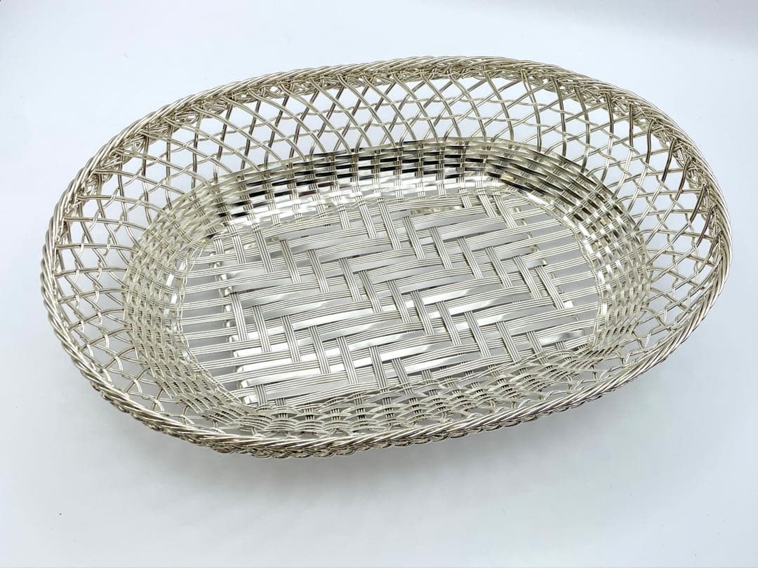 【S】銀座和光 WAKO 銀仕上げ 手編み トレイ 3点セット