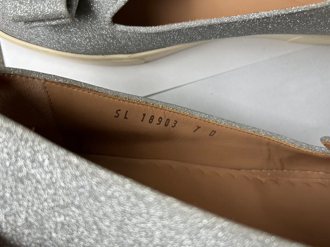 Ferragamo スニーカー ラメ シルバー 24cm 23.5cm ７D