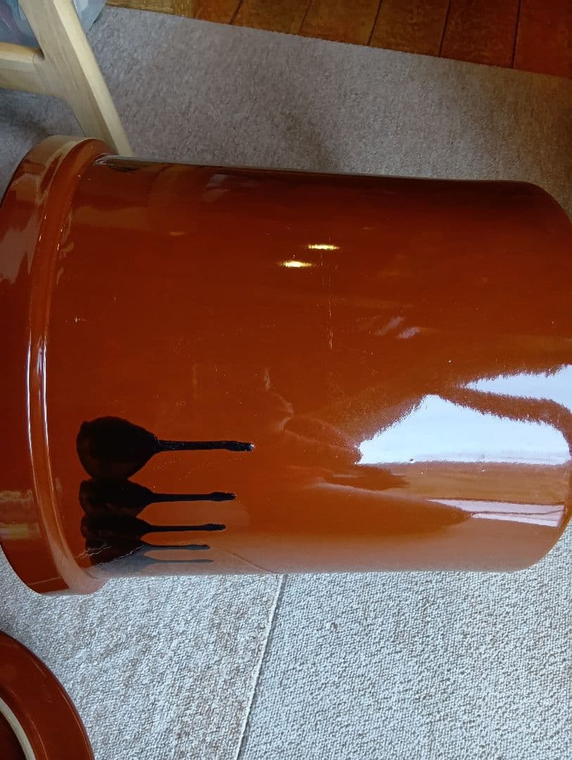 常滑焼 久松窯 切立 蓋付き 10号　美品 漬物桶　梅干し壺