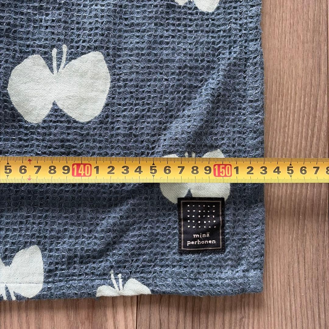 ミナペルホネン　リバーシブル蝶柄ブランケット 約225cm x 153cm