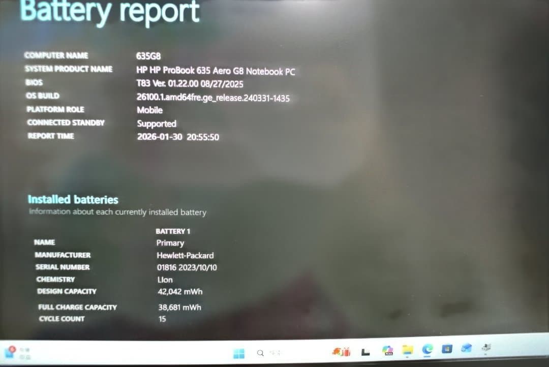 HP ProBook 635 Aero G8 Ryzen7 5800U動作品