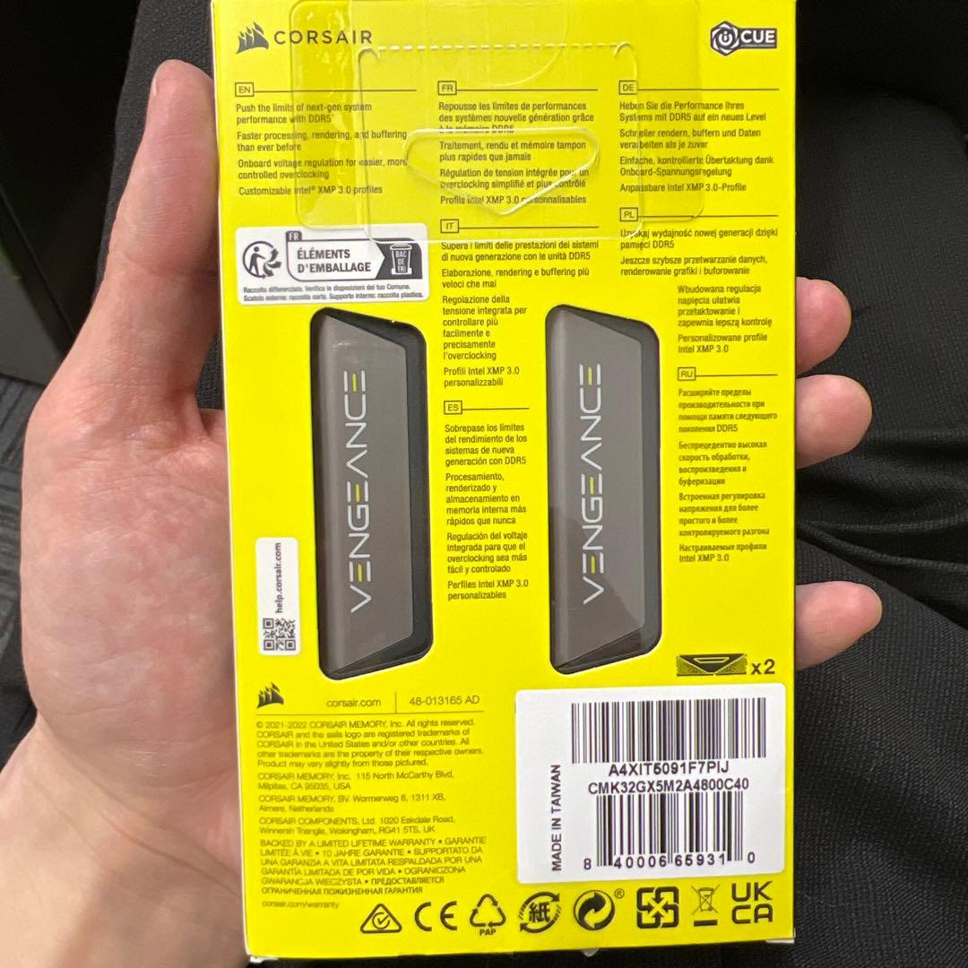 CMK32GX5M2A4800C40 DDR5 PC5-38400 16G×2