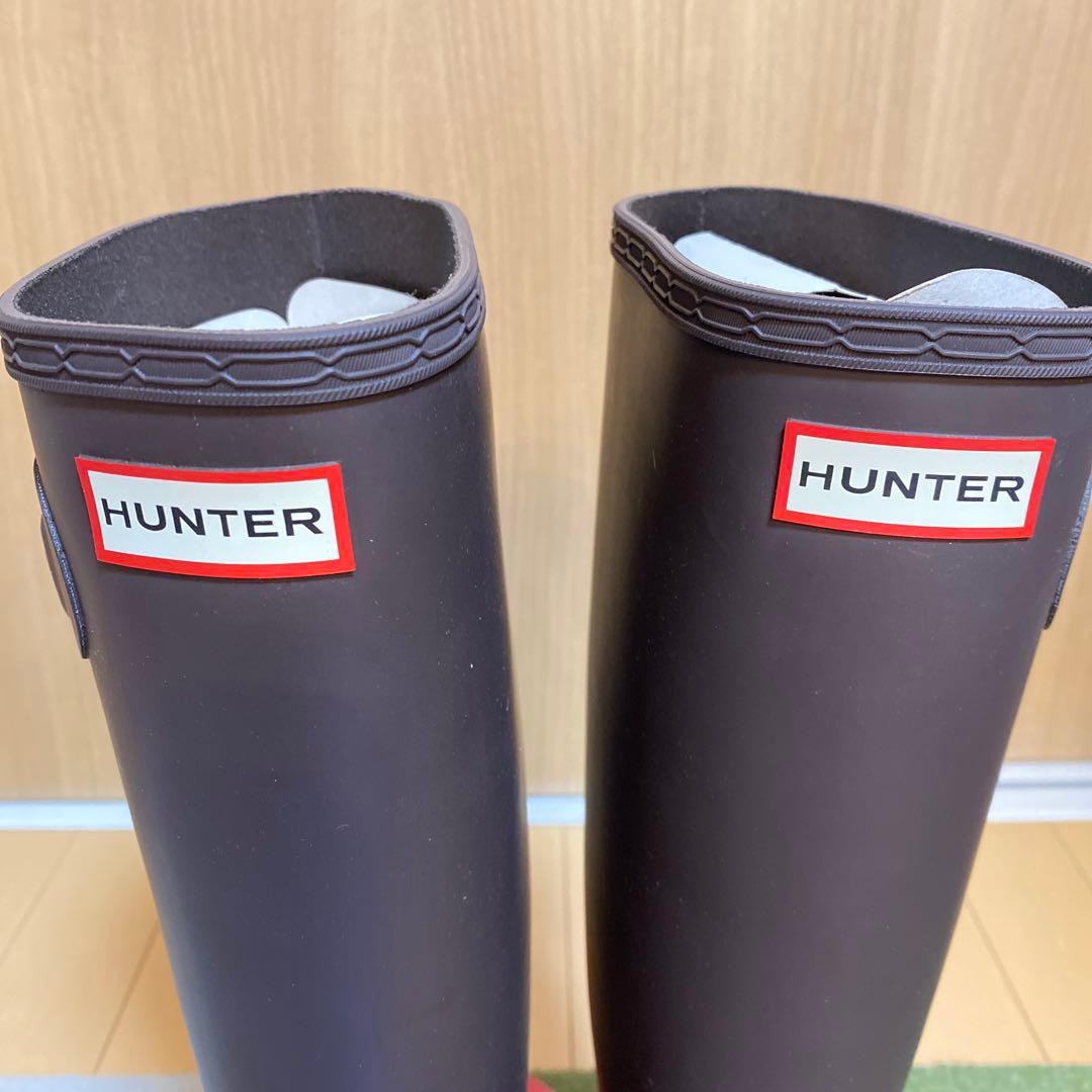 HUNTER ダークブラウン ロングブーツ