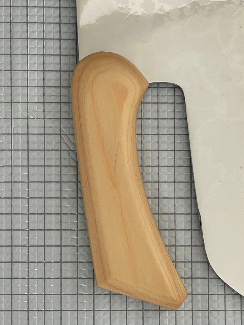 仙助 包丁 蕎麦包丁 ダマスカス 鏡面仕上げ 安来鋼青紙二号 330mm 檜曲柄