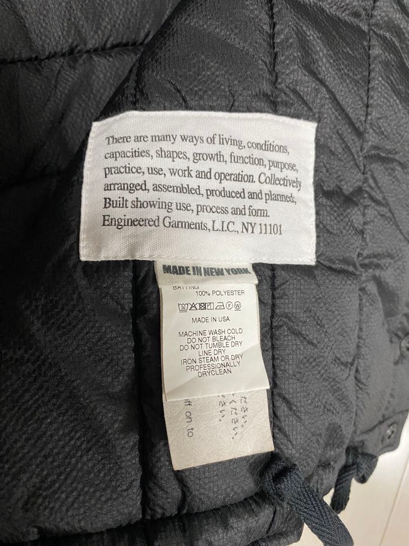 新品未使用 エンジニアードガーメンツ カバーベスト XS フェイクスエード 黒