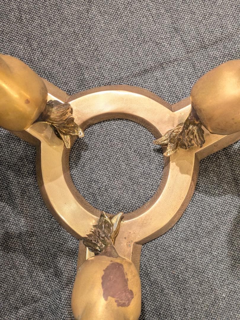 1【希少】サイドテーブル 銅無垢 ブロンズ製 上品 ガラステーブル 馬