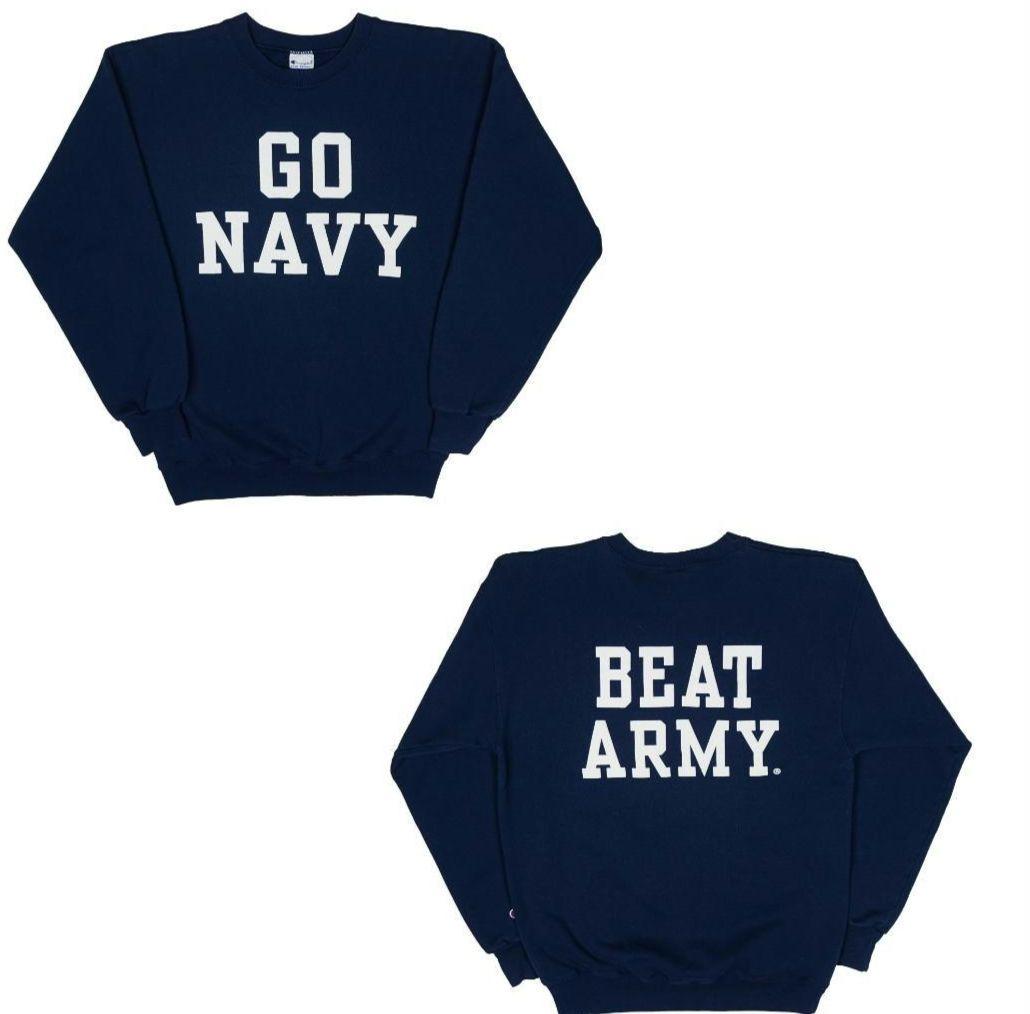 90s Champion®︎ \"GO NAVY\" Sweatshirt