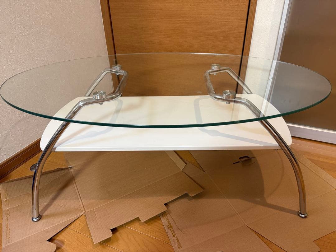 モダン ガラス センターテーブル