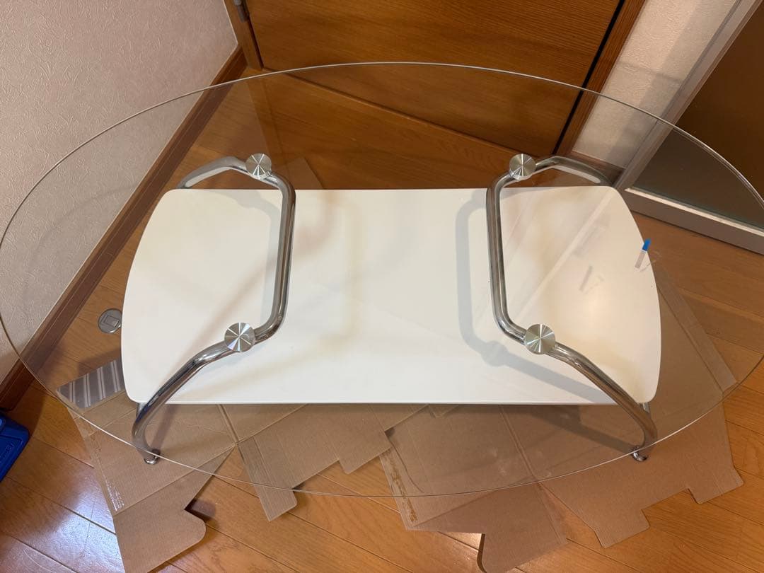 モダン ガラス センターテーブル