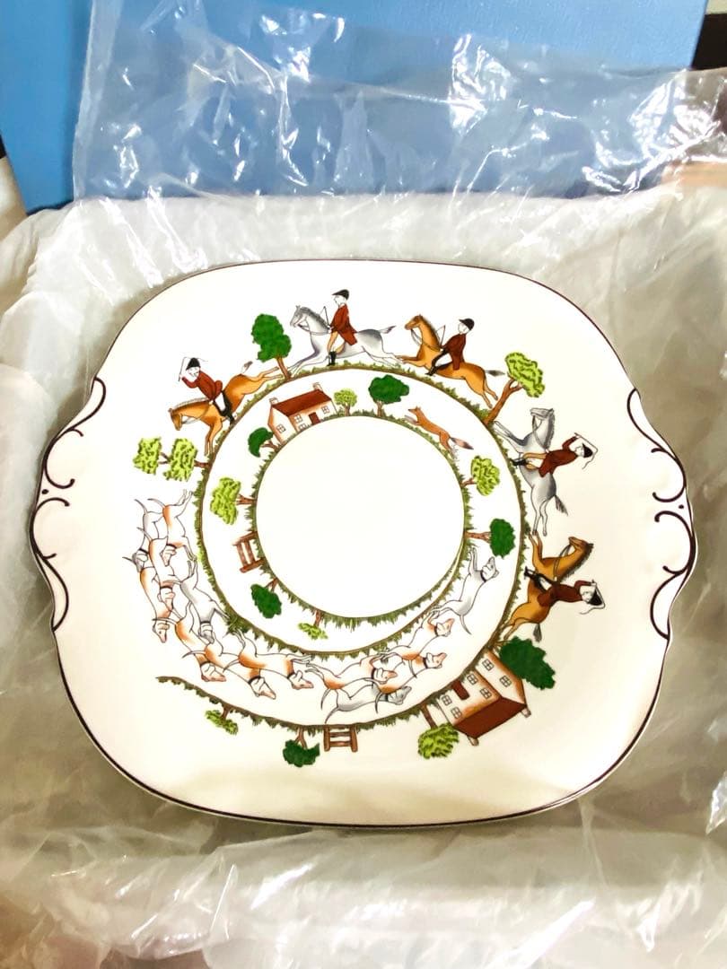 [未使用] ウエッジウッド　ハンティングシーン　B&Bプレート