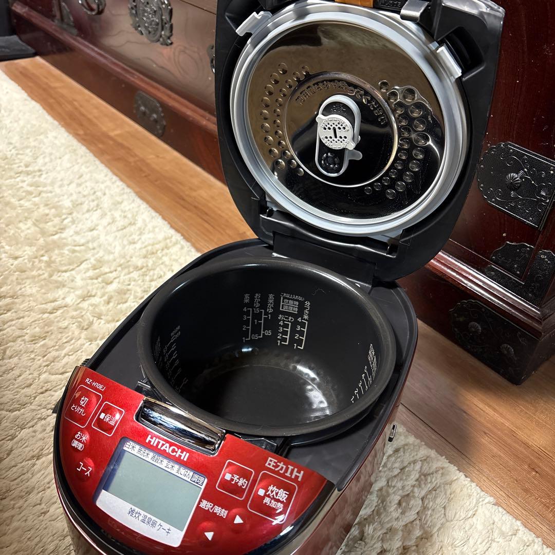 日立【超美品】圧力IH炊飯器 RZ-H10EJ Rメタリックレッド5.5合日本製