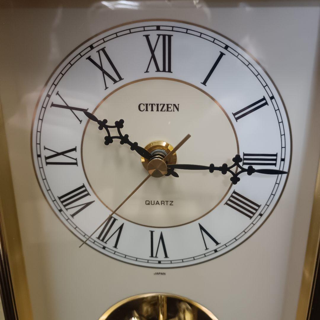 CITIZEN クォーツ 置時計 クラシックデザイン　オニックス枠