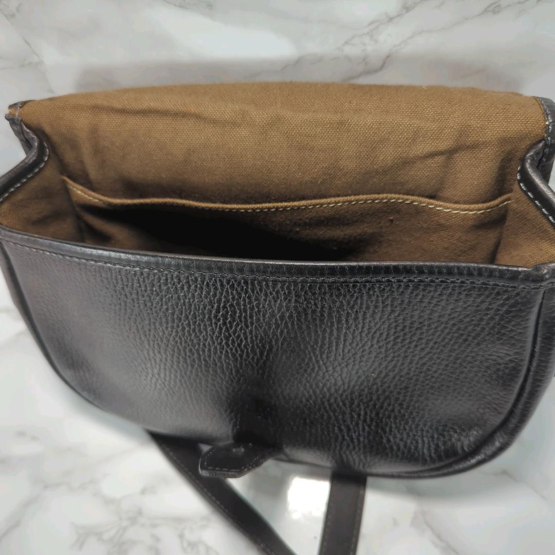 [美品] LOEWE ロエベ アナグラム レザー ブラック ショルダーバッグ