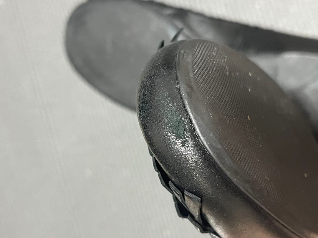 PRADA ブラック フリンジ フラットシューズ