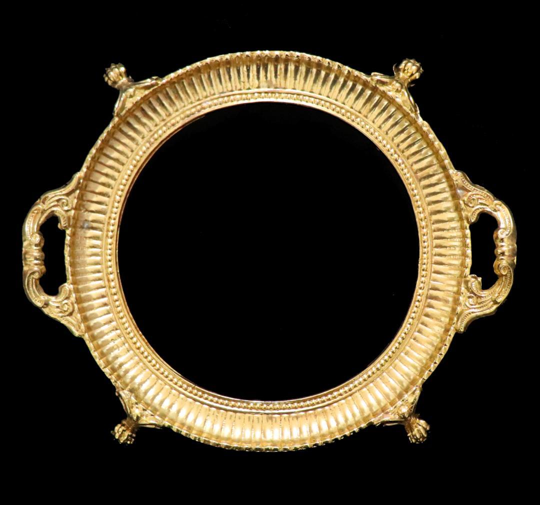 オールド・バカラ 博物館級!! 特大 ブロンズ装飾 獅子脚台座 センターピース