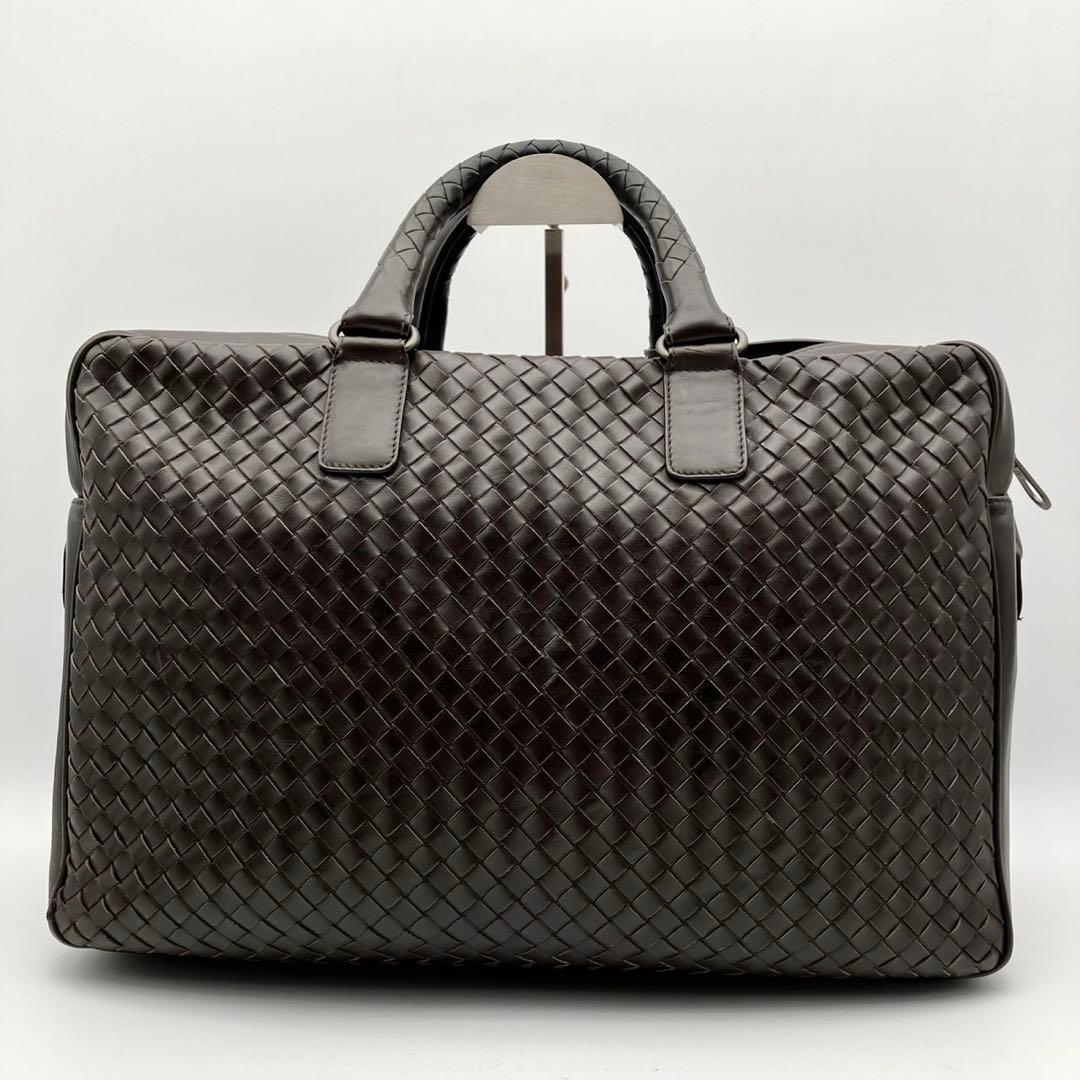 【美品】ボッテガヴェネタ　ビジネスバッグ　イントレチャート　鍵付き　ブラウン