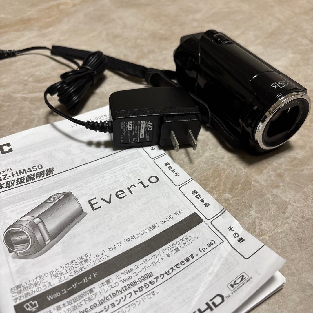 動作確認JVC エブリオ　Everio HD本体 GZ-HM450-B バッテリ