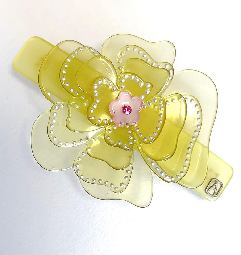 アレクサンドルドゥパリ　バレッタ　花　グリーン　春　レア　かわいい♡