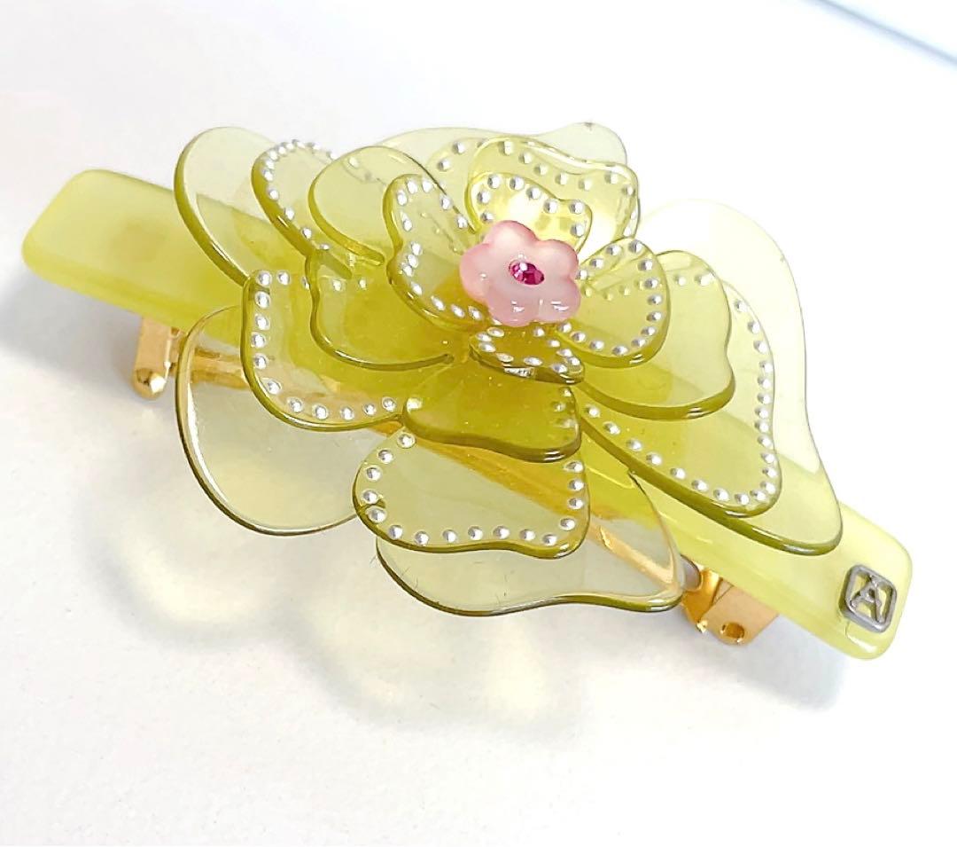 アレクサンドルドゥパリ　バレッタ　花　グリーン　春　レア　かわいい♡