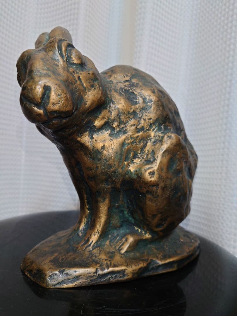 【貴重レア品】北村西望　兎（うさぎ）　ブロンズ像　爽風　アンティーク　オブジェ