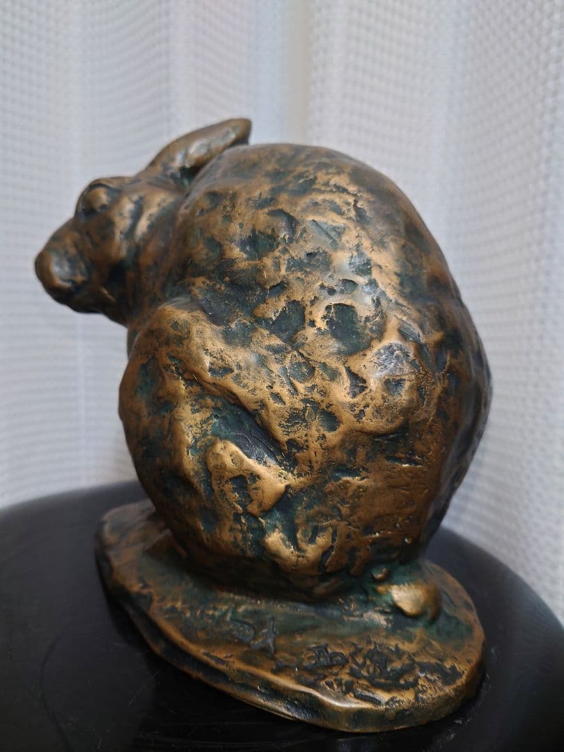 【貴重レア品】北村西望　兎（うさぎ）　ブロンズ像　爽風　アンティーク　オブジェ