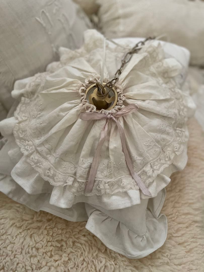 フランスアンティーク　ランプシェードシルクカバー