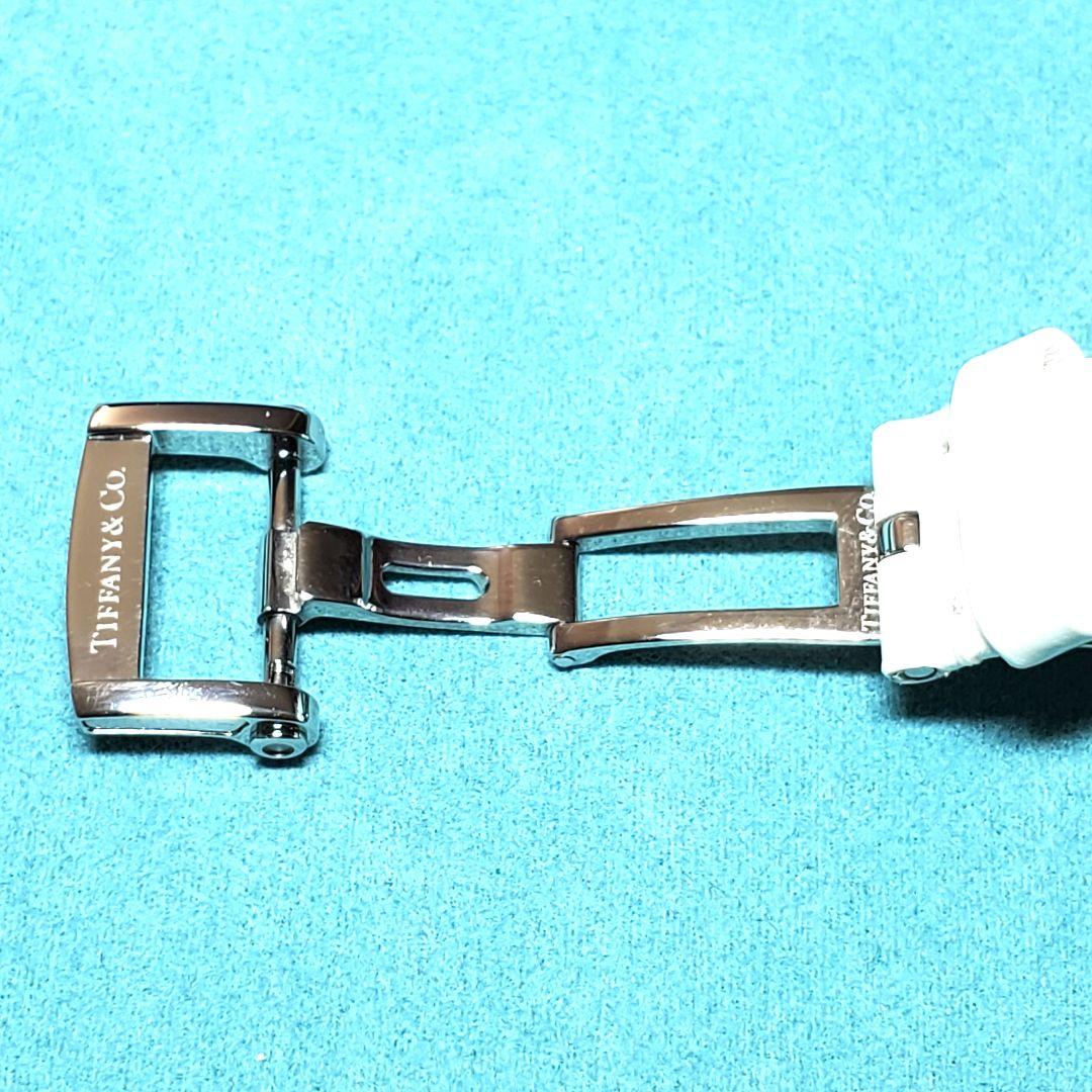 【極美品】純正ベルト　ティファニー　アトラス ホワイトレザー 　腕時計