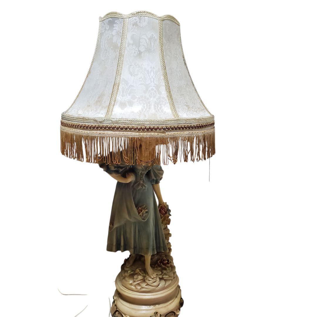 大幅値下げ【激レア/特大90cm】高級 陶器製 アンティークランプ 西洋美術