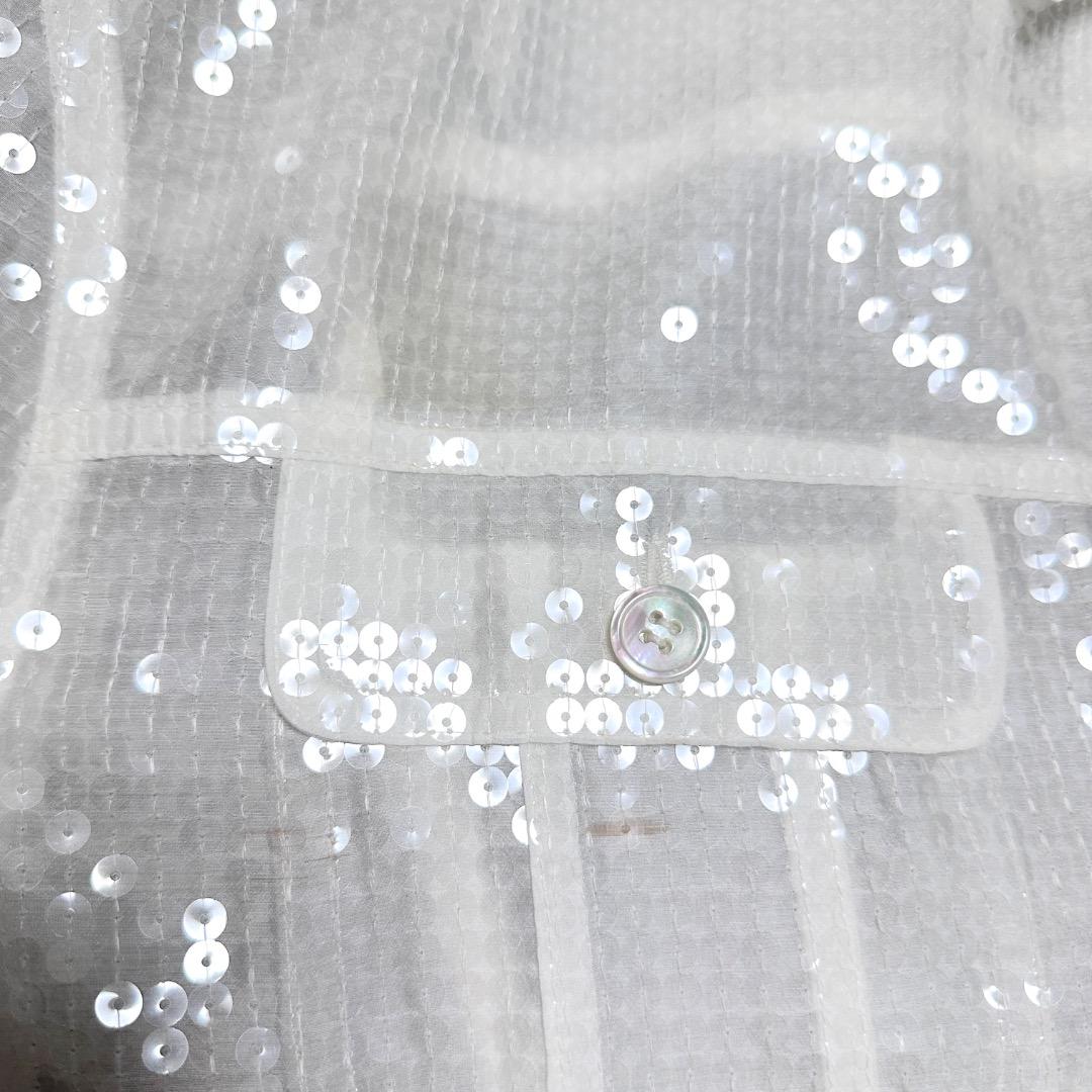 ジュンヤワタナベコムデギャルソン スパンコールジャケット (ホワイト/FREE)